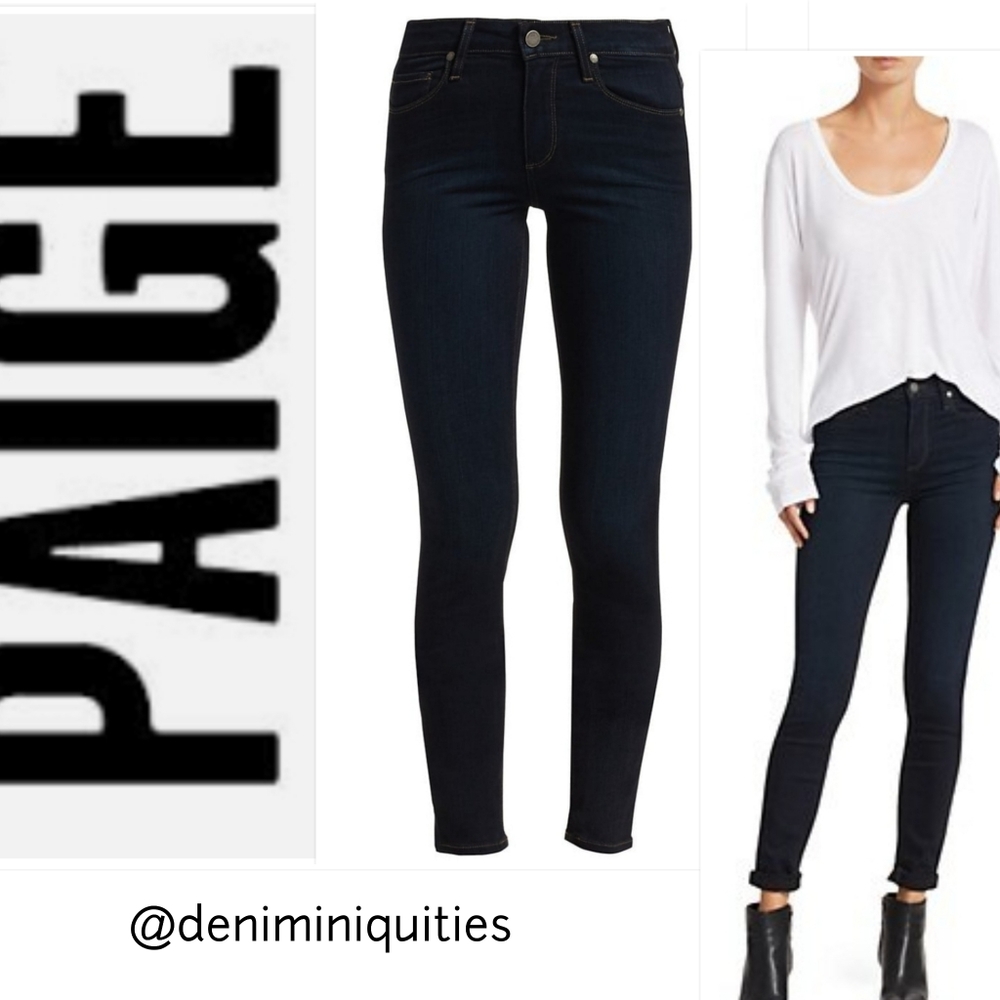 Paige Denim Hoxton Ultra Skinny Jeans Dark Denim Indigo Anthropologie NWOT sz 30